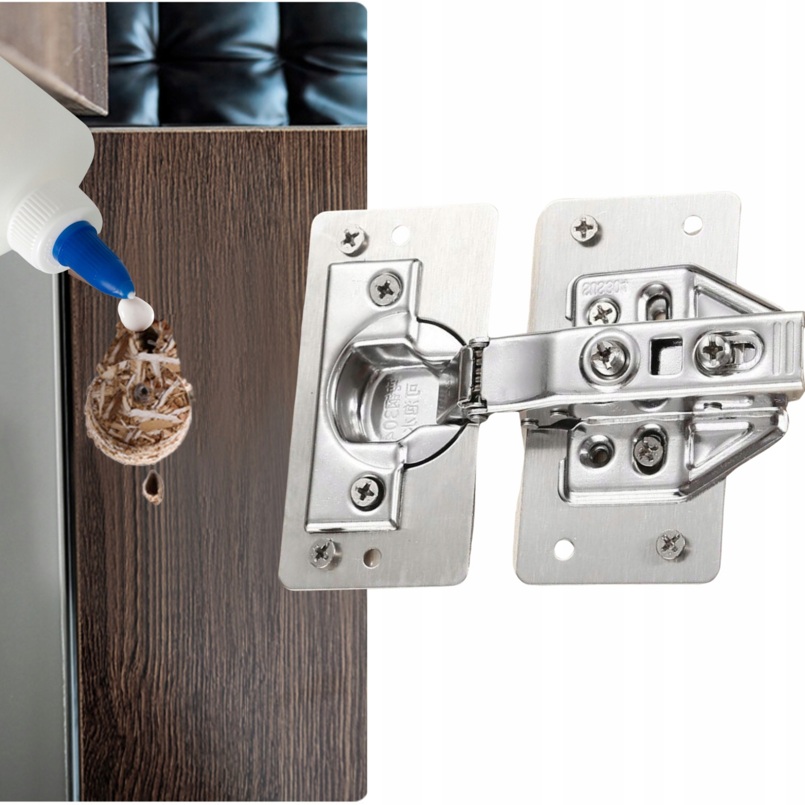 ZESTAW DO NAPRAWY ZAWIASÓW PŁYTKA BLASZKA NAPRAWCZA ZAWIASU KLEJ GRATIS Stan opakowania oryginalne