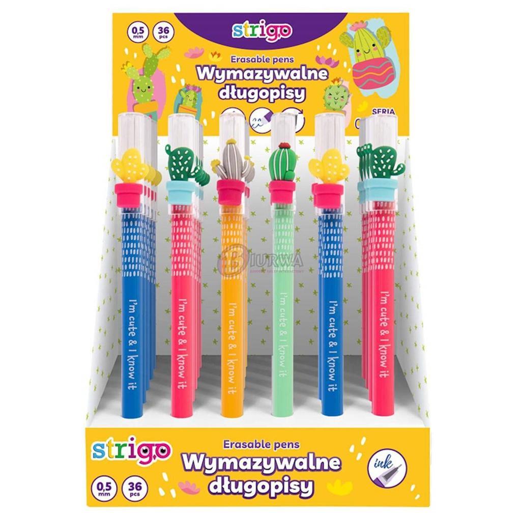 DŁUGOPIS WYMAZYWALNY STRIGO CACTUS (36SZT), STRIGO