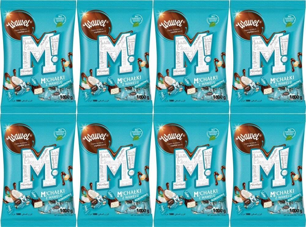 Cukierki w czekoladzie Michałki Kokosowe Wawel 1kg x8