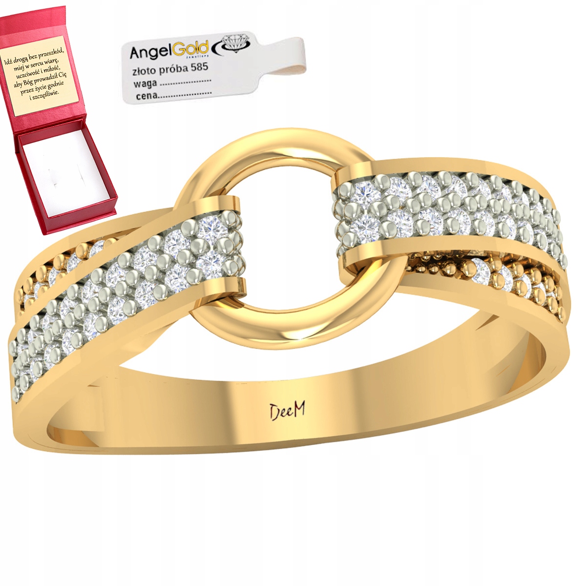 Moderní Zlatý Prstýnek 585 Zirkony Kolečko