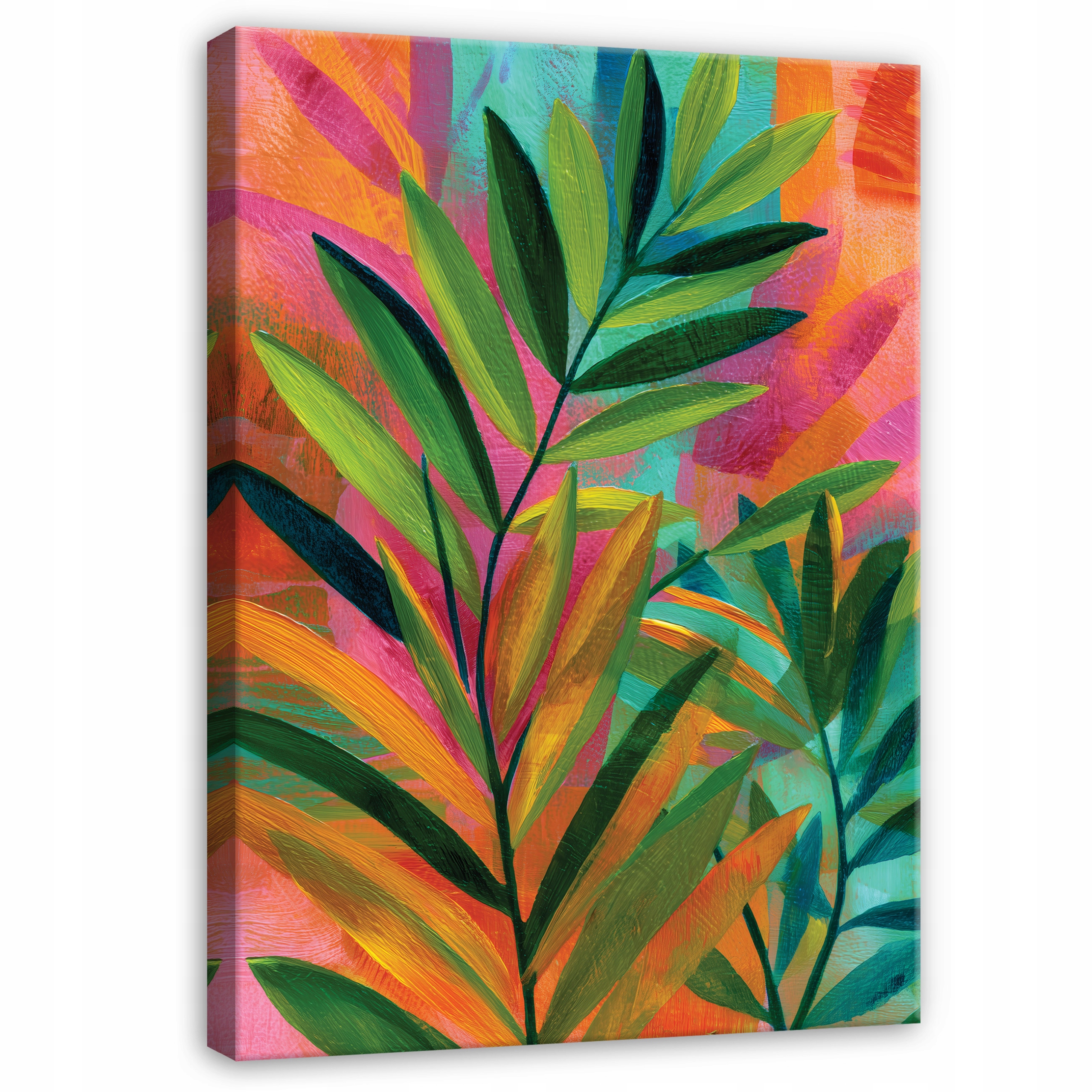 Moderní Dekorativní Obraz Abstrakce Listy Vytištěný Na Plátně 100x70