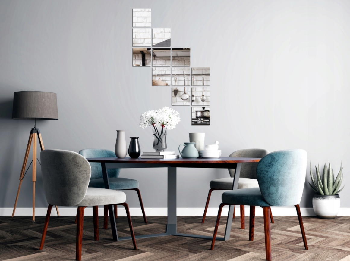 Samoprzylepne Naklejki Lustrzane Kwadraty 15x15cm 16 sztuk Rodzaj inne