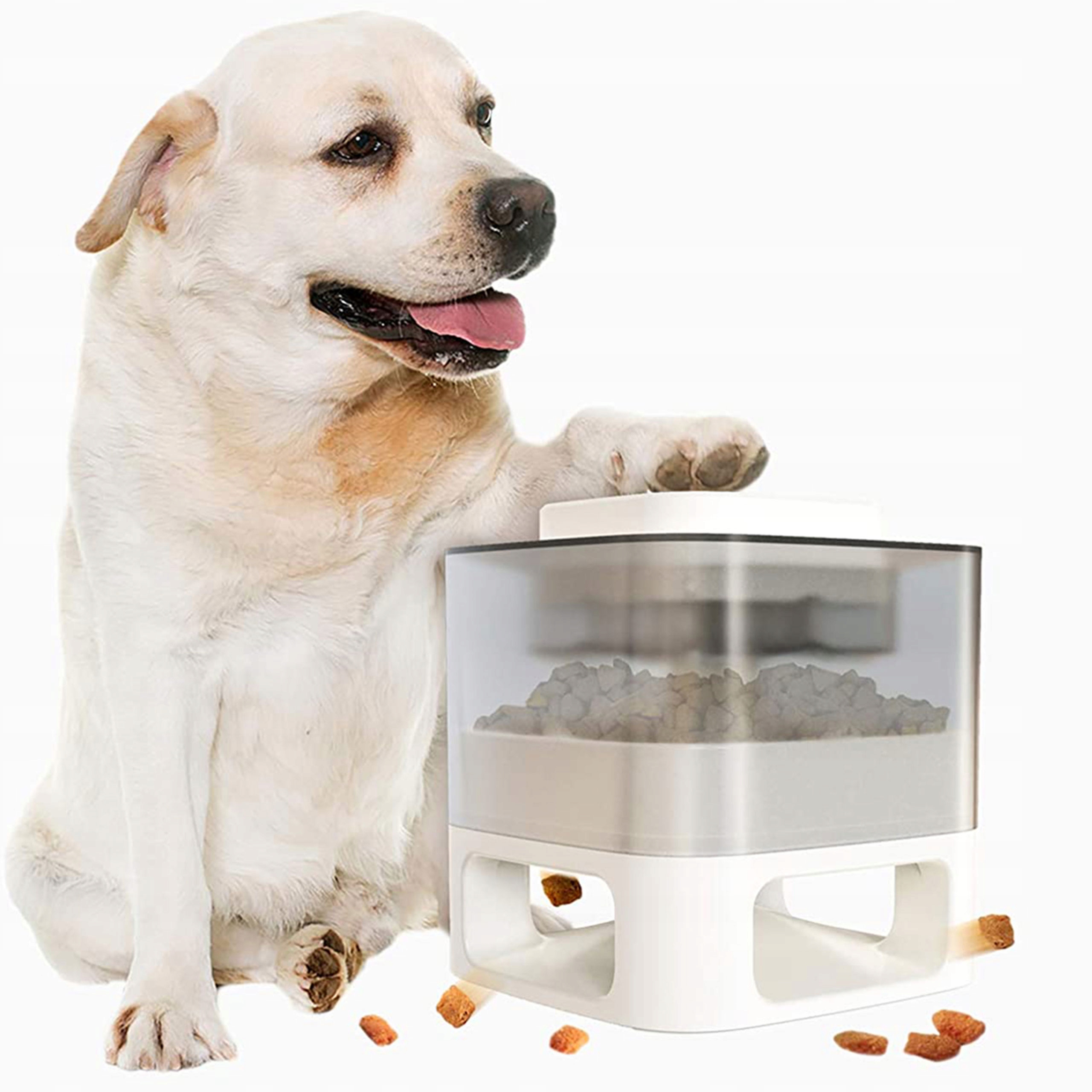 Levně Plastový automat na krmení Doggy Village bílý 1 l