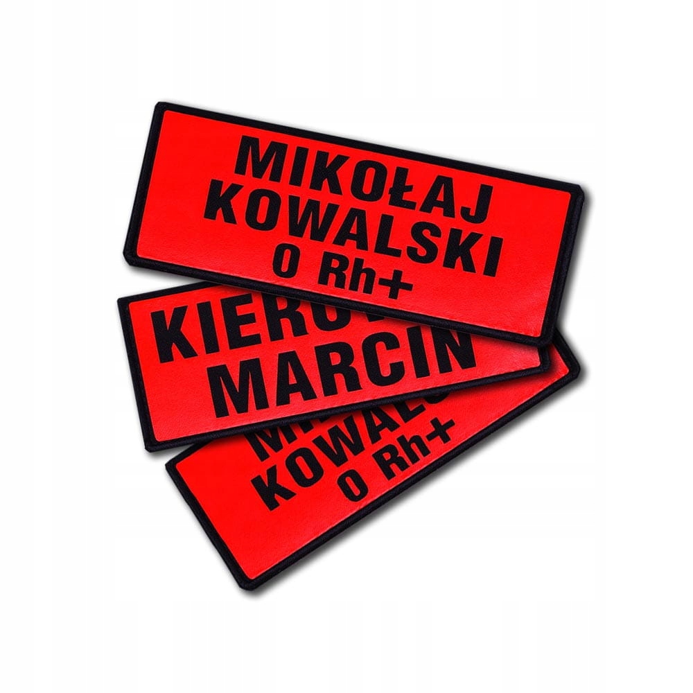 

Imiennik emblemat Fluo na rzepie 13x5 cm dowolny