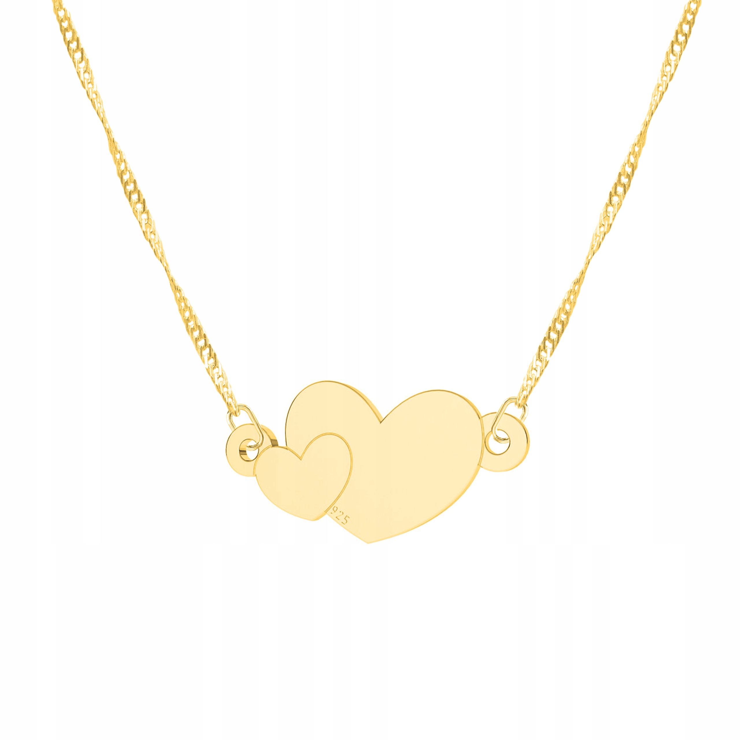 Řetízek zlatý náhrdelník 925 Srdce Srdíčka