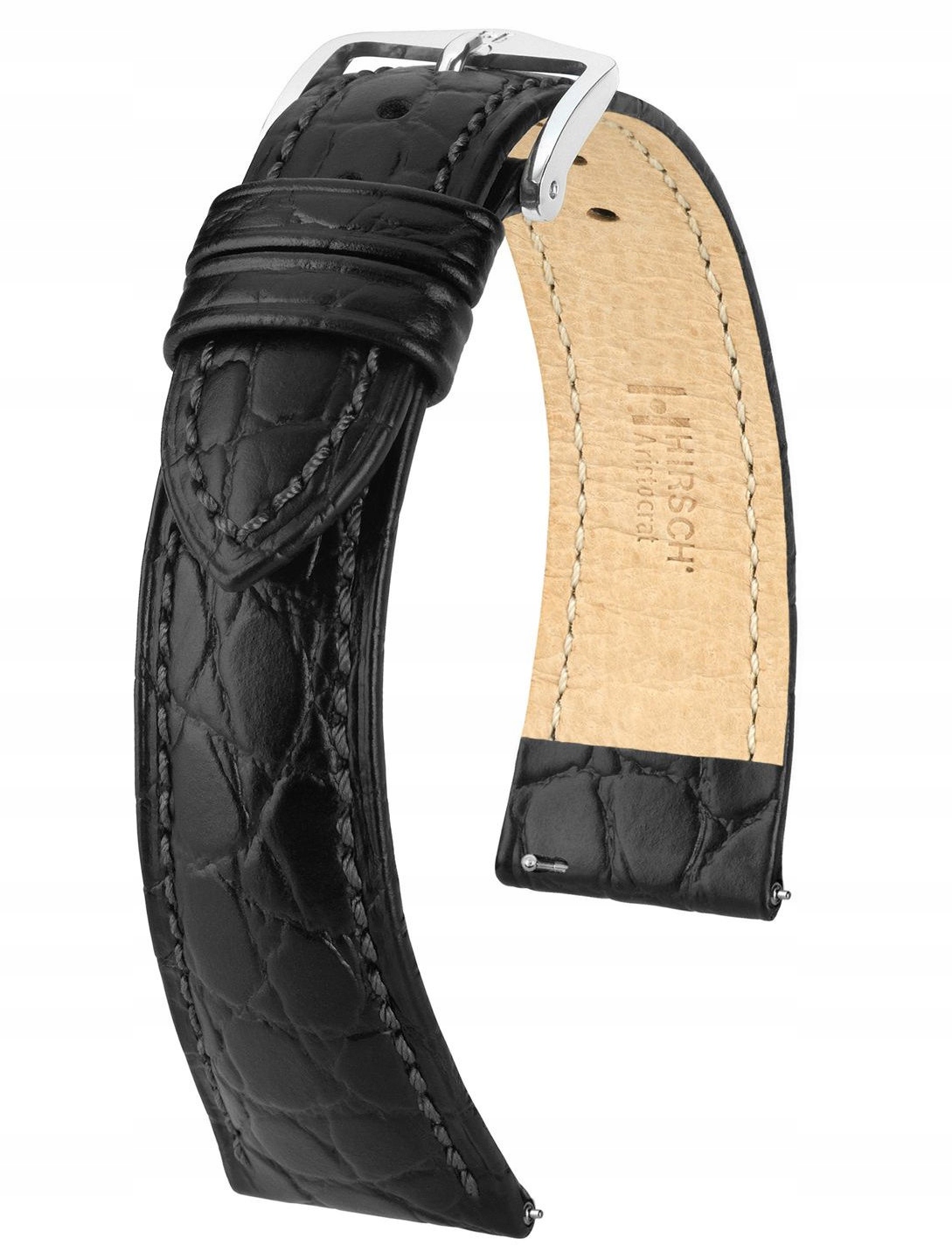 Černý Kožený Řemínek Pro Hodinky Hirsch Aristocrat L 22 mm 03828050-2-22