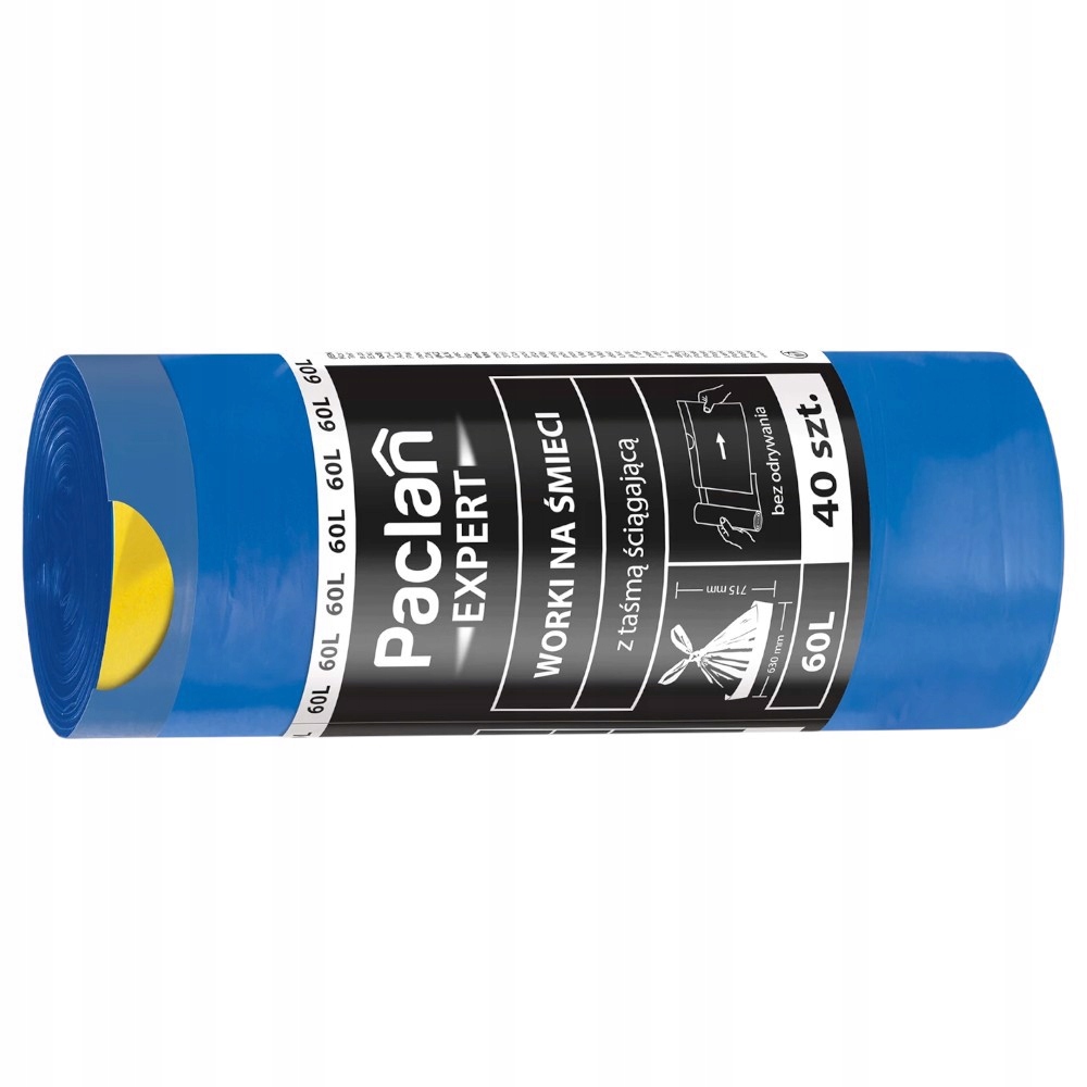 Levně Pytle na odpadky 60L s páskou 40ks modré Expert Paclan