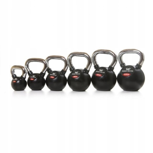 Kettlebell ogumowany z rączką chromowaną 12 kg