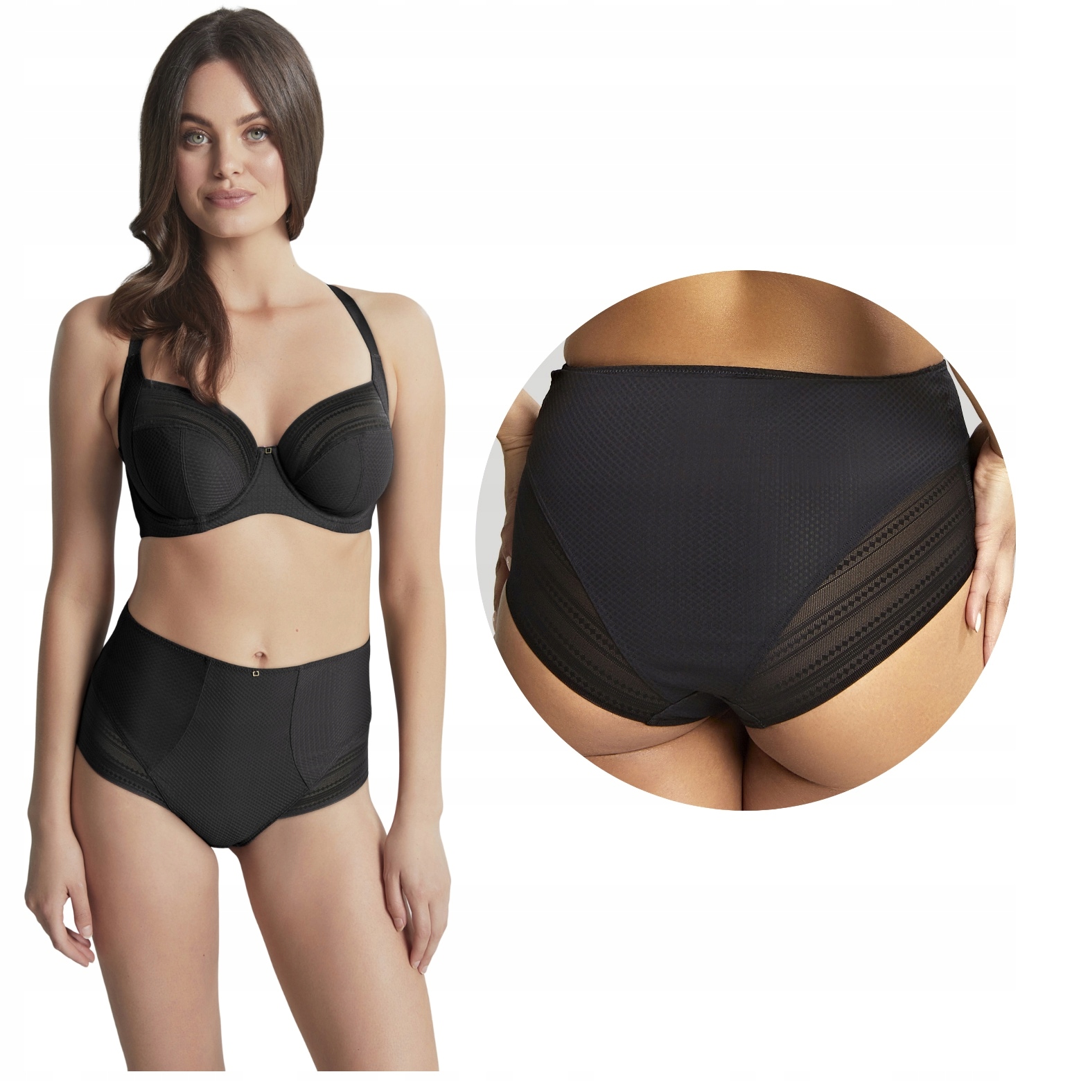 Panache Serene High Waist Brief Noir vysoké kalhotky XL 16