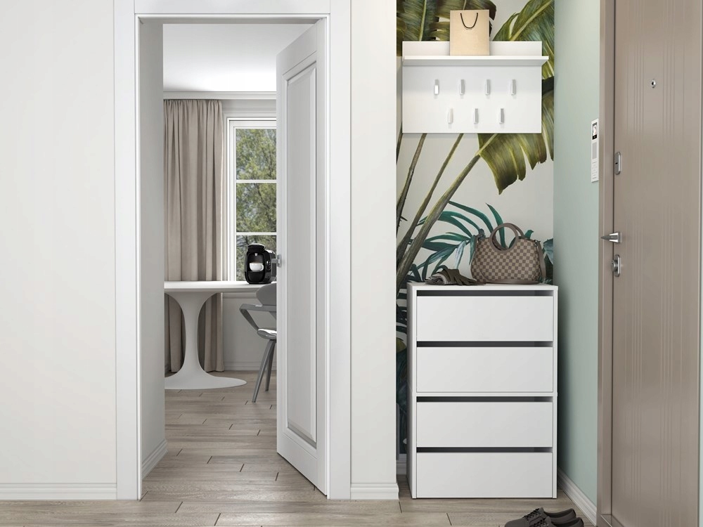 SZAFKA NA BUTY KOMODA REGAŁ SŁUPEK STOJAK NA OBUWIE MEBLE BIEL MAT 60 cm Kolor mebla biały