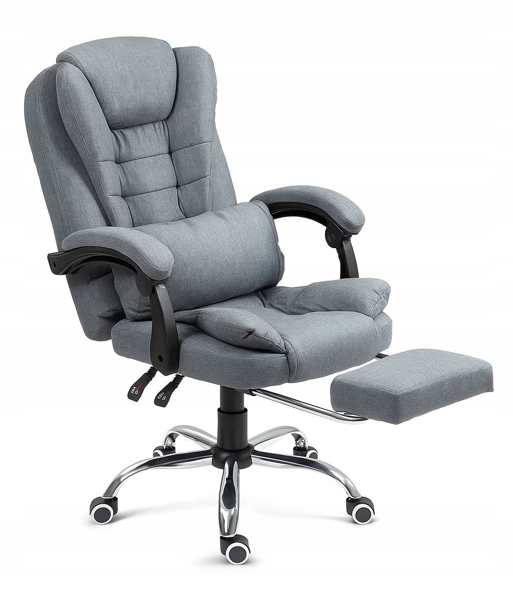 Kancelárska stolička Šedá s podnožkou Komfortná tkanina Regulovateľný šedivý NBR011
