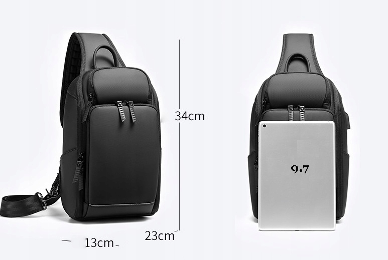 Plecak na jedno ramię laptop tablet USB (I305) Marka K&M