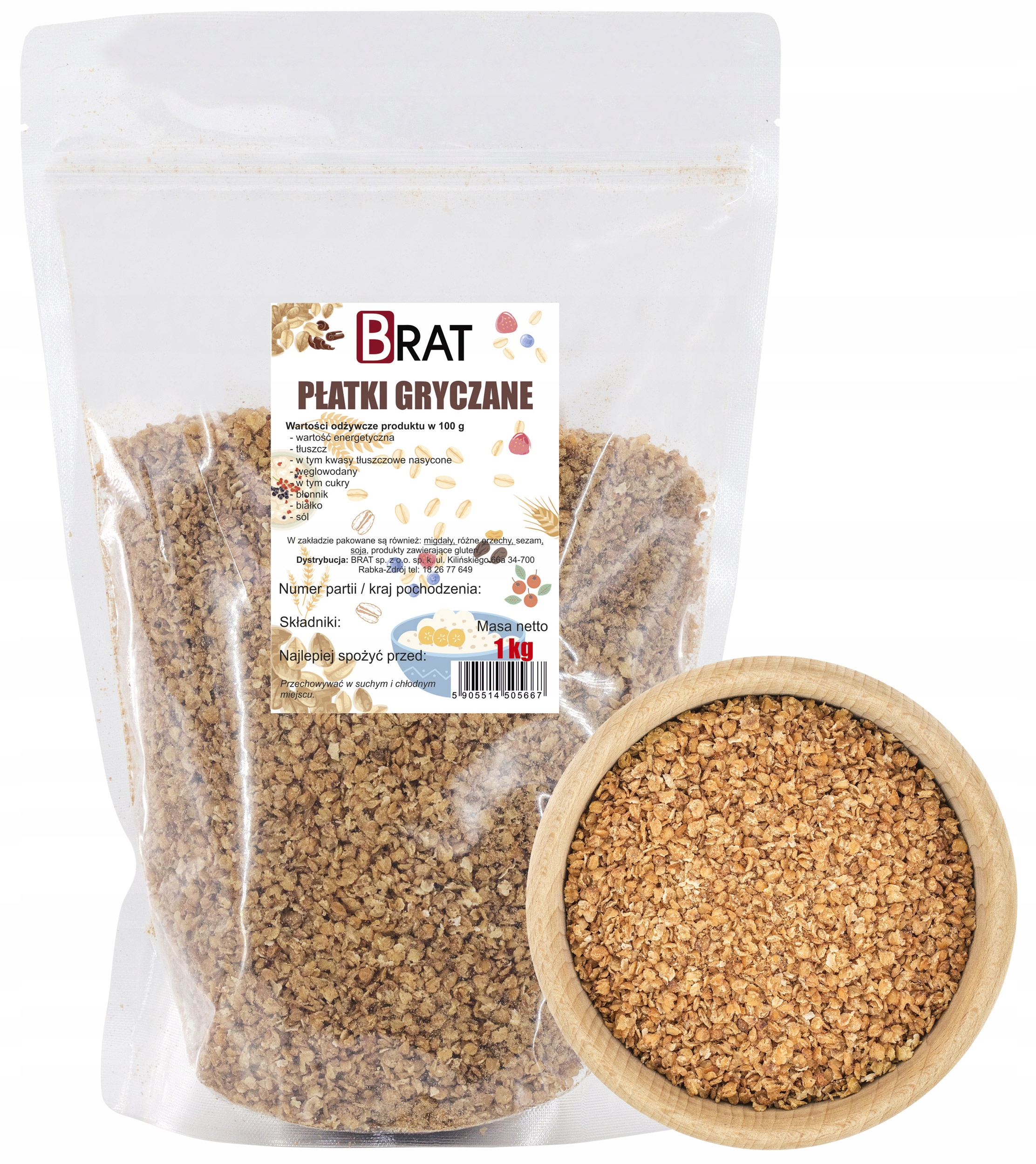 4X Brat Pohankové vločky 1kg