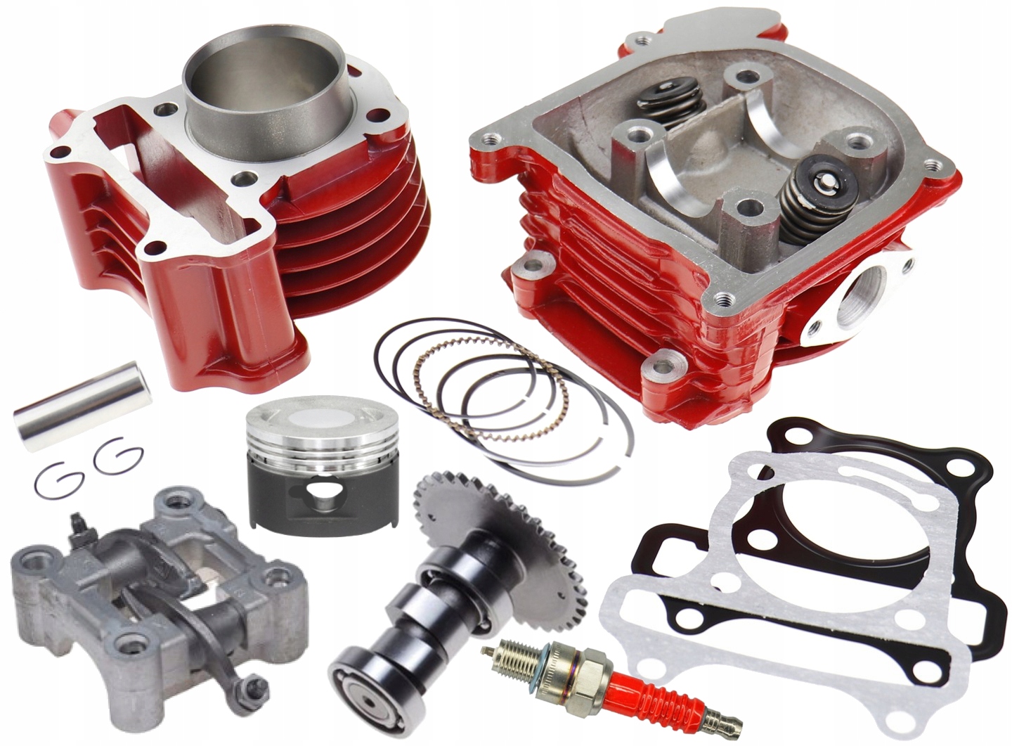 Cylinder Głowica 80cc Skuter GY6 4T 139-QMB Qma Romet 727 Zipp Barton Junak