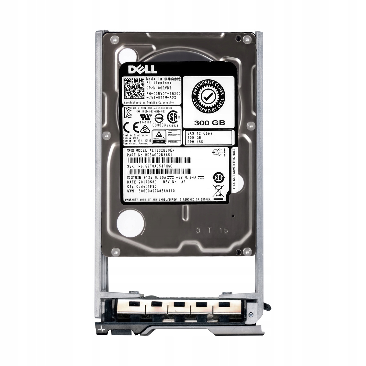 Dell 00RVDT 300GB 15K 128MB SAS-3 2.5'' AL13SXB30EN