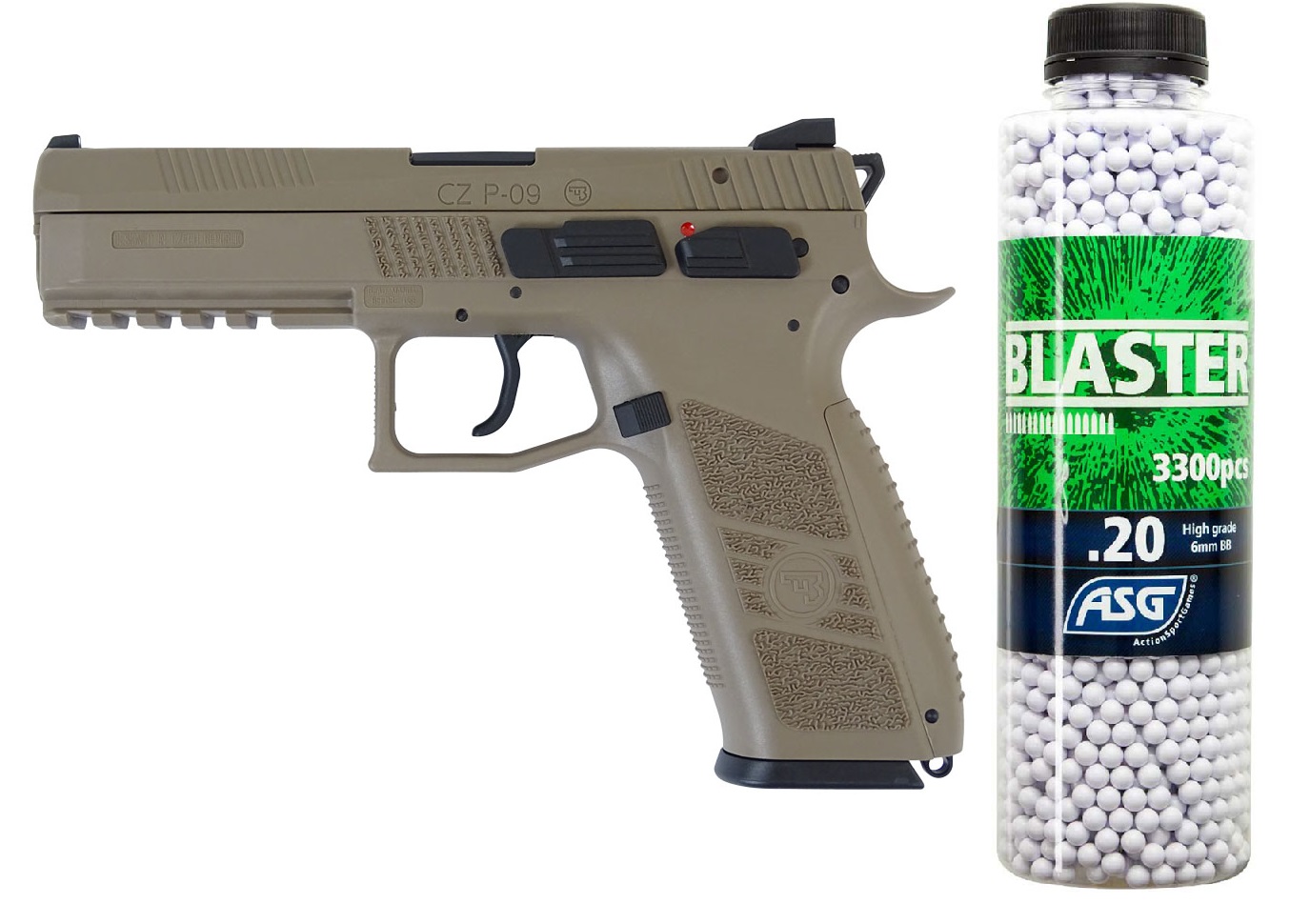 Pistolet GBB ASG CZ P09 FDE ZESTAW KULKI 18137 14648735995