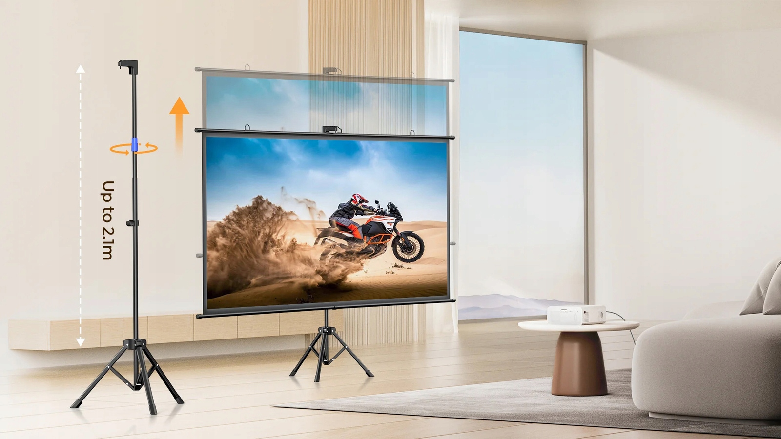 Ekran do Projektora rzutnika przenośny 84" duży 16:9 FULL HD +STATYW Marka Inna