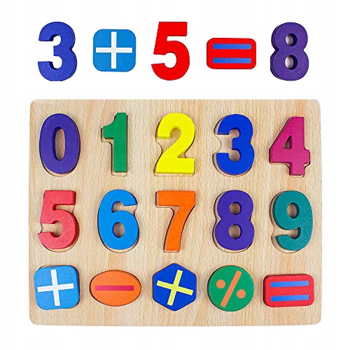 

Cyfry drewniane sorter układanka Montessori nauka