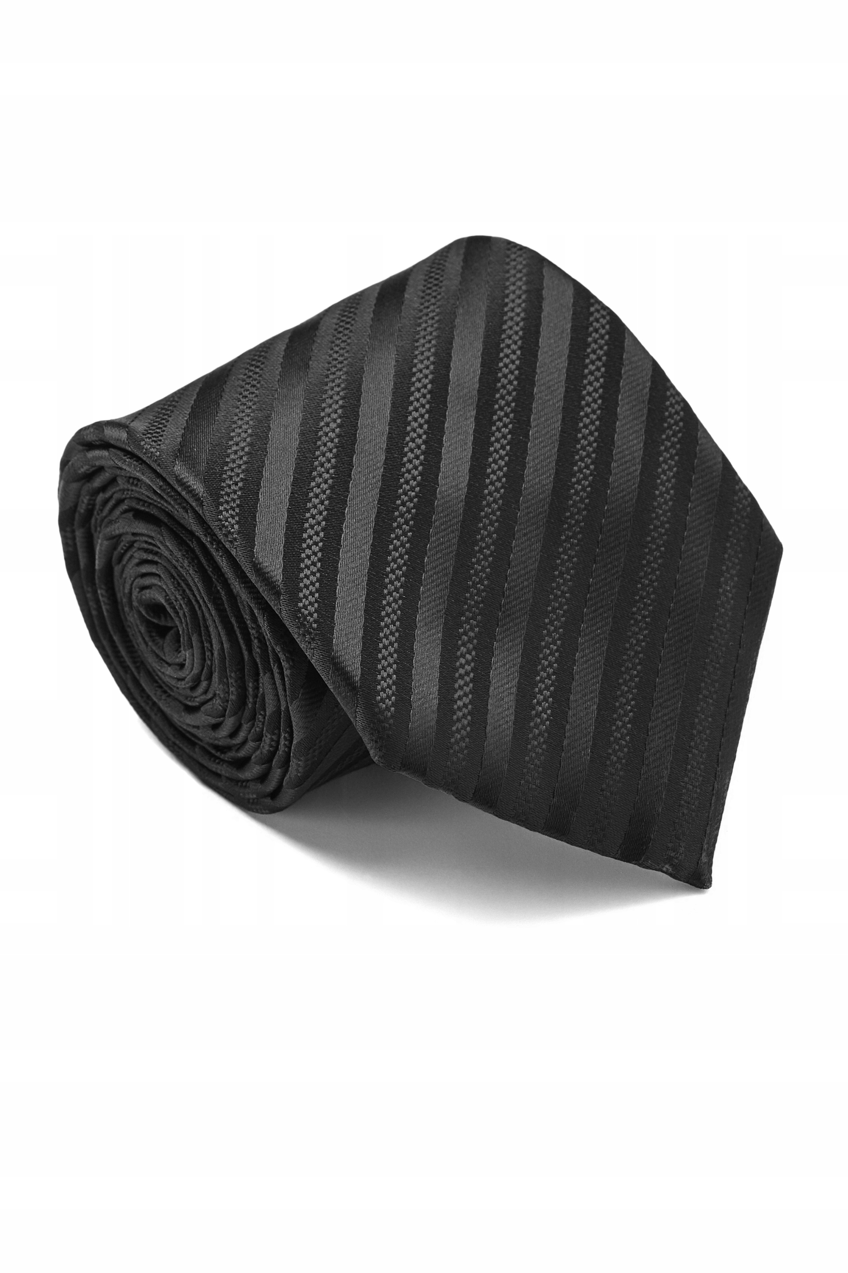 Klasyczny krawat męski elegancki w paski Kolor czarny