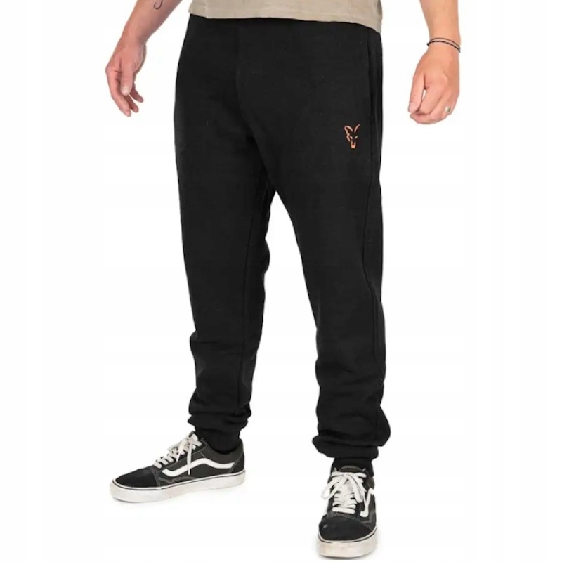 Karpiowe Spodnie Wędkarskie Dresowe Fox Collection Jogger Black/Orange S