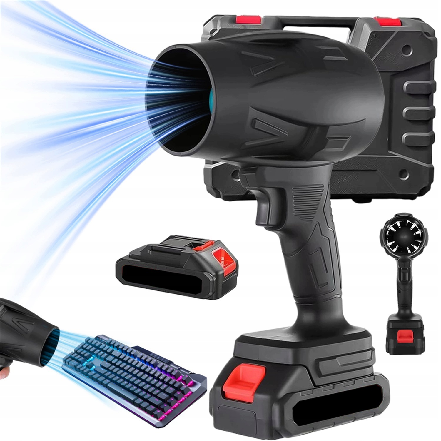 Foukač turbo sněhových listů zahradní Elektrická 21V 2x Aku