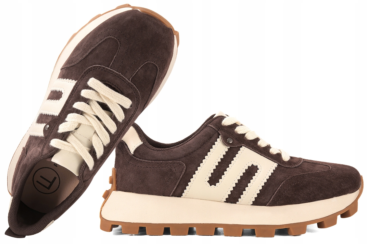 Filippo DP6743 Sportovní Polobotky Tenisky Na Platformě Kožené, hnědé 37