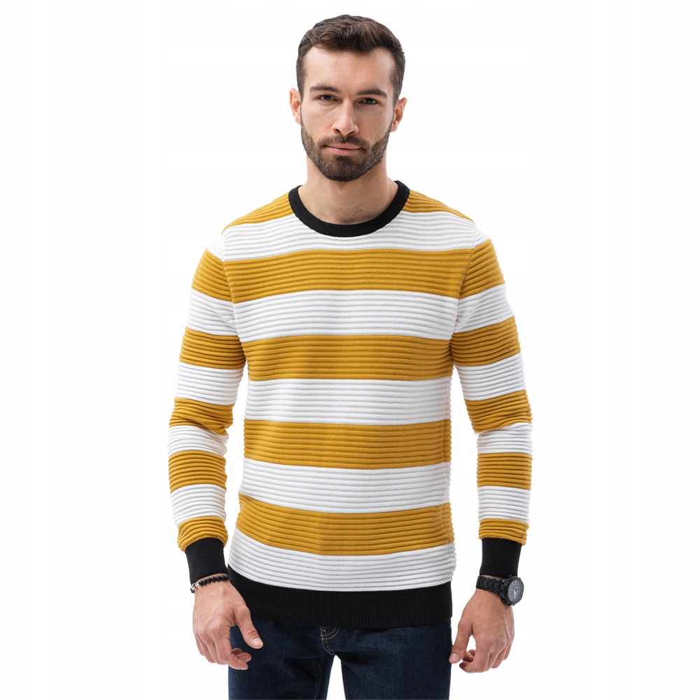 

Sweter męski bawełniany E189 musztardowy XXL