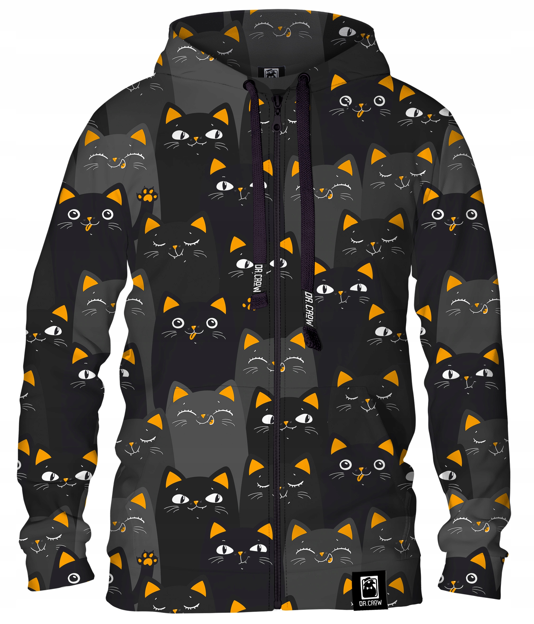

Męska Bluza Rozpinana Nadruk Cats Orange Xs