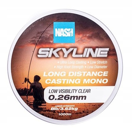 Żyłka Nash Skyline Mono 0,35mm 1000m Uv Yellow Średnica (mm): 0.35, Kolor: