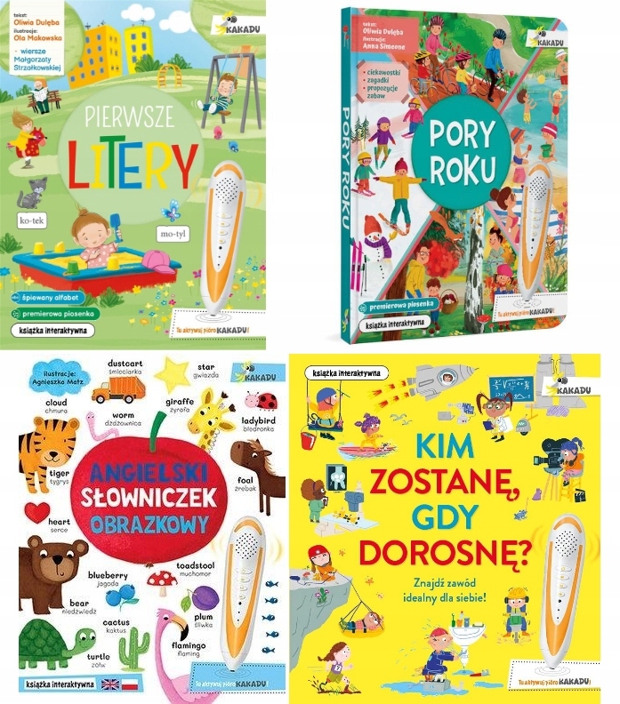 

Pakiet 4 Książek Interaktywnych Kakadu Bez Pióra