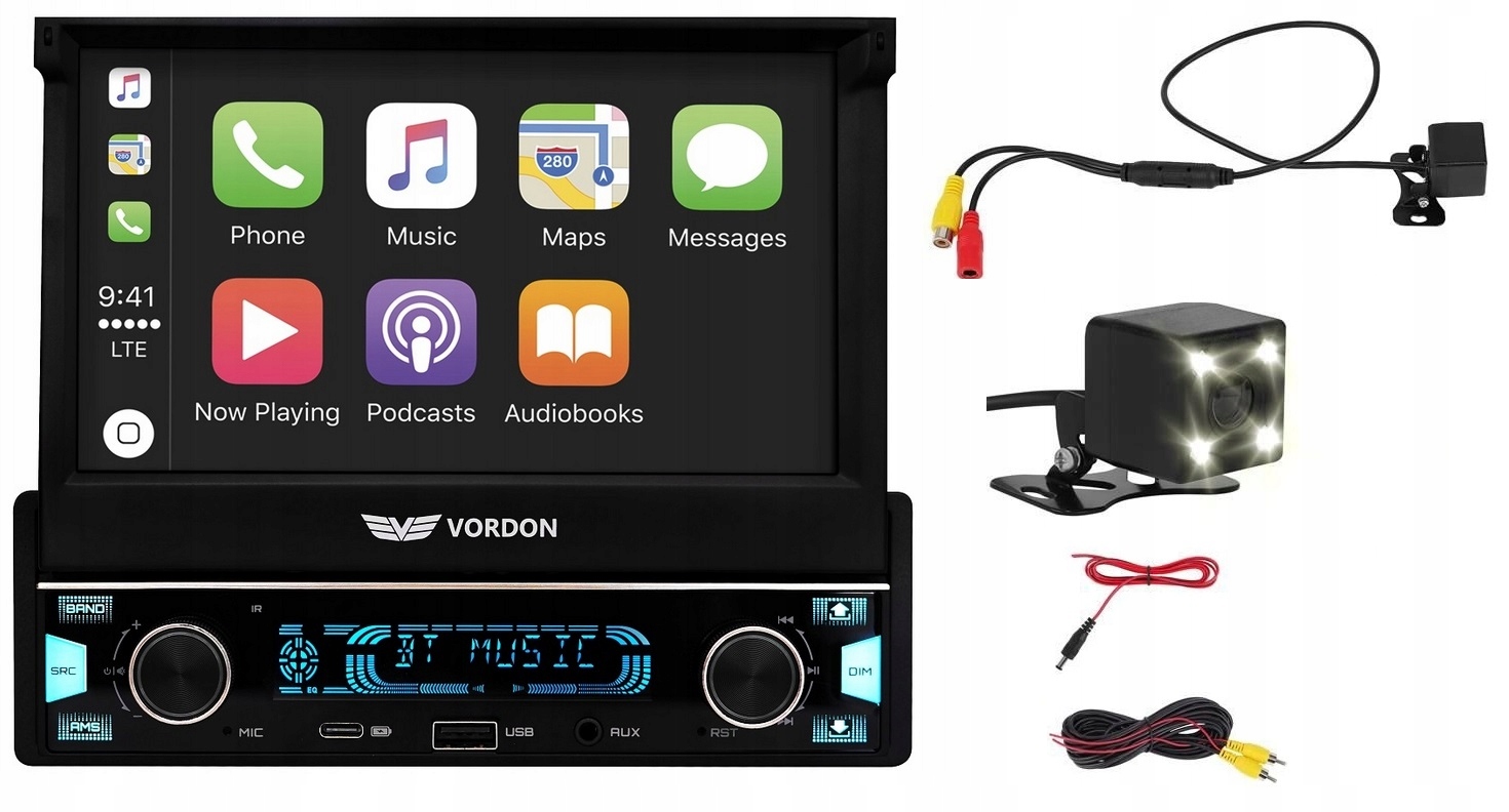 Vordon HT-522 Sydney Autorádio 1DIN Android Apple CarPlay kamera