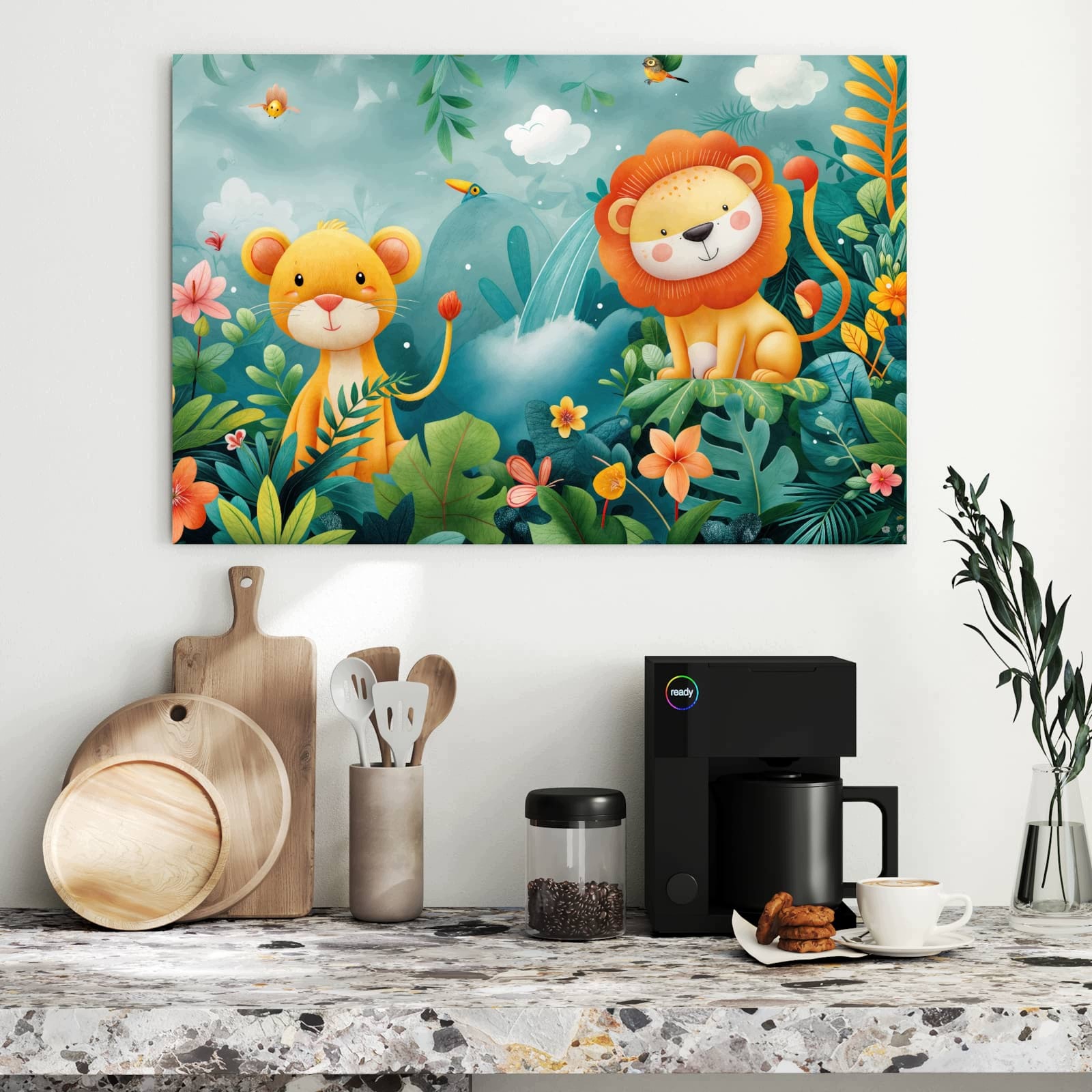 Magnetická tabule Zvířata džungli 90 × 60 cm