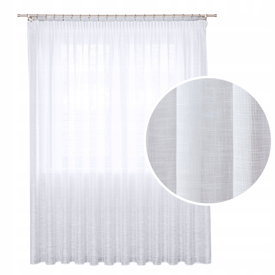 

Firana gotowa typu len na taśmie 400x250 cm