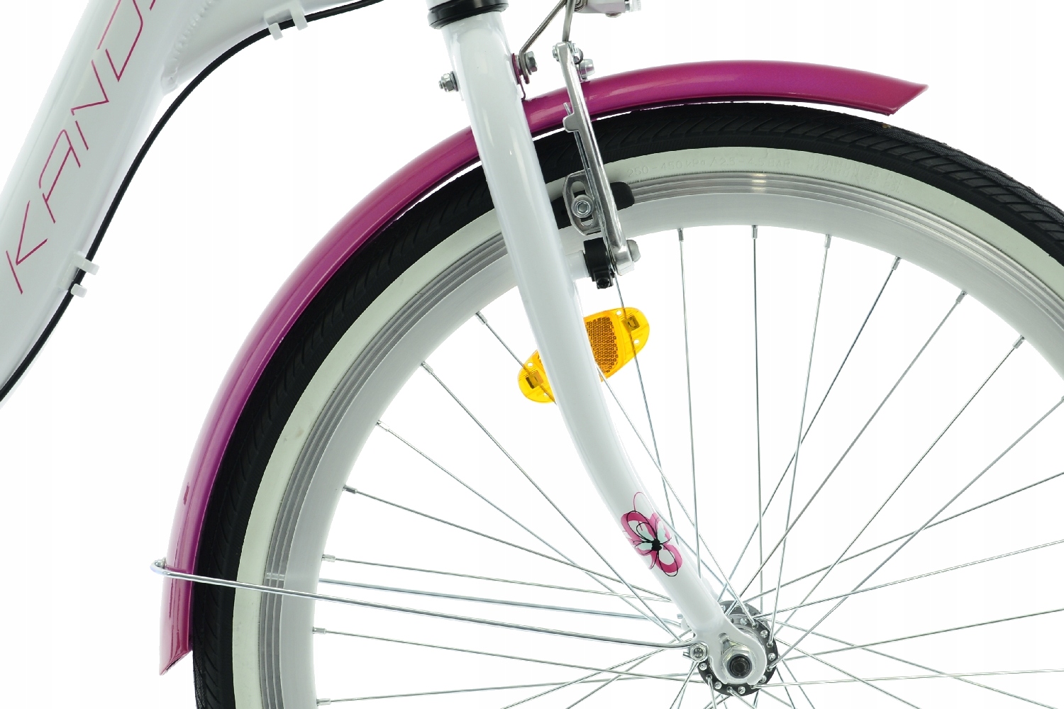 Rower Kands 24 Olivia r14 cali biało-różowy połysk 2025 Nowość na rynku !!