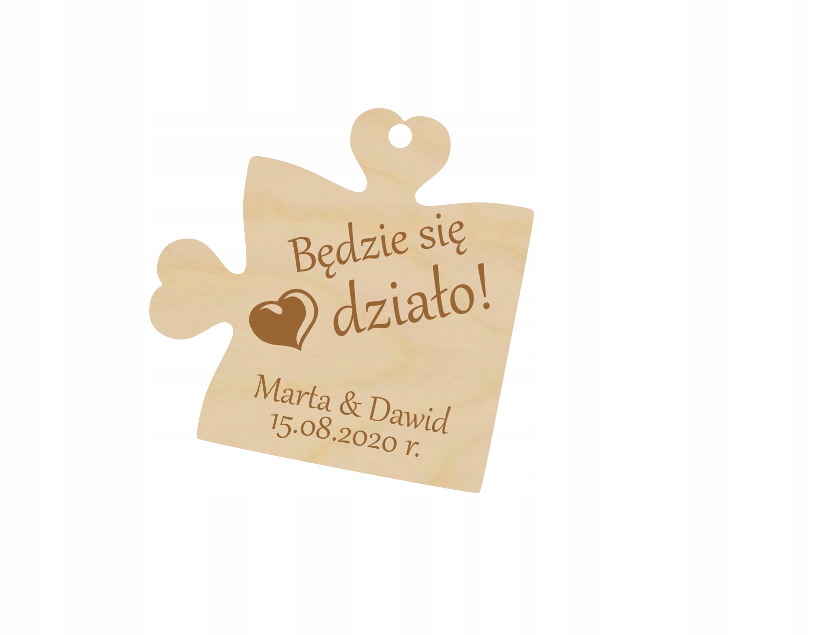 

Zawieszki Puzzle na butelkę Wesele Ślub Grawer