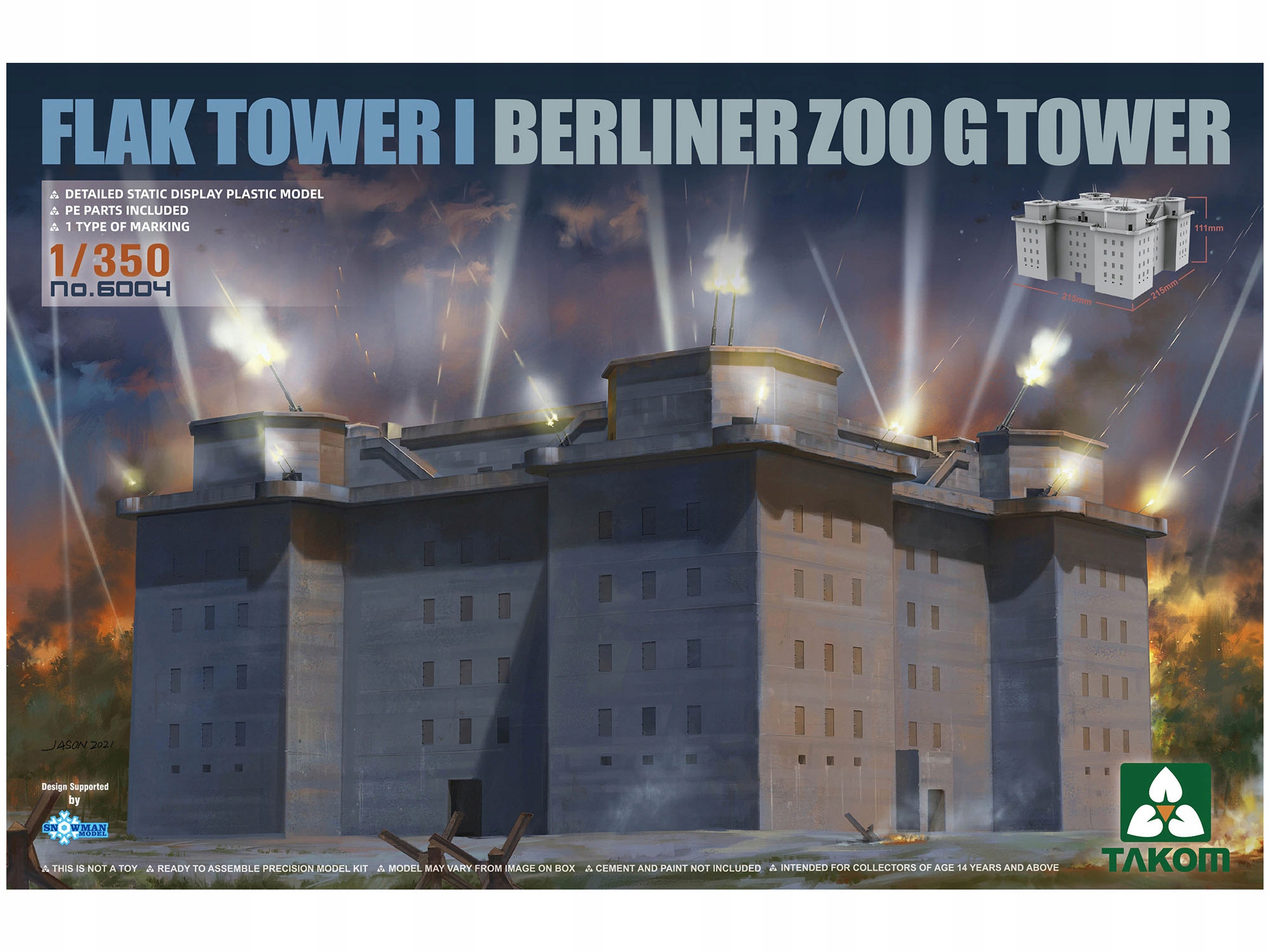 Flakturm I Berliner Zoo G Tower model 6004 Takom