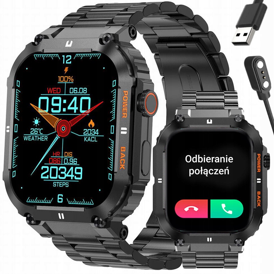 Smartwatch Pánsky Gravity GT6-2 Uskutočňovanie Hovorov, Monitor Spánku Gravírovanie