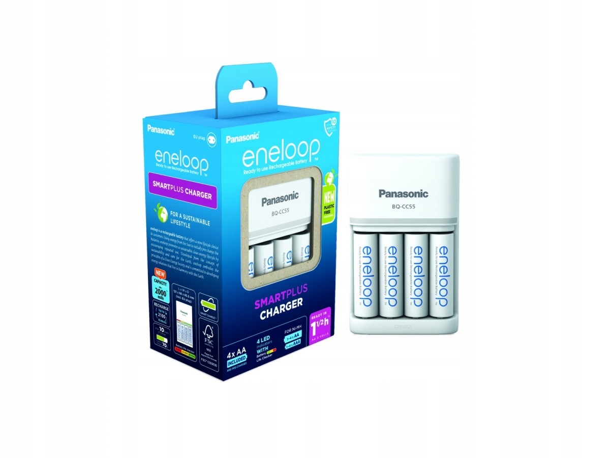 Panasonic Eneloop nabíječka Smart and Quick BQCC55+AA 4 kusy