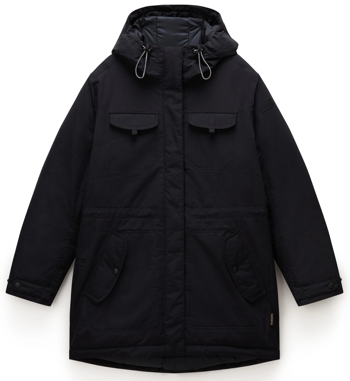 Dámský kabát Napapijri černý péřový s kapucí A-Cibiana Black M