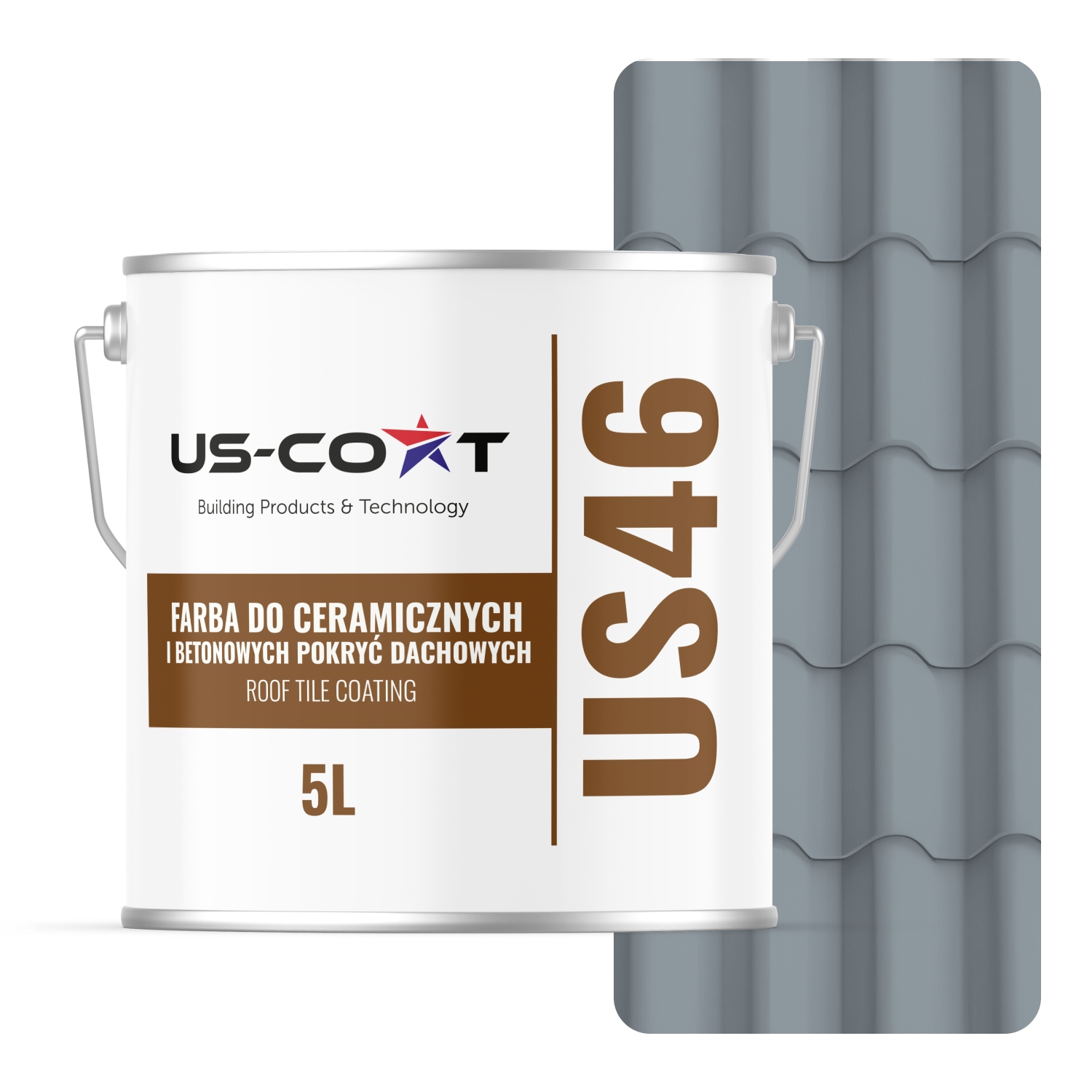 Povrchová Farba Na Keramickú Strechu 5 L Šedá Modrá Ral 7001 Mat