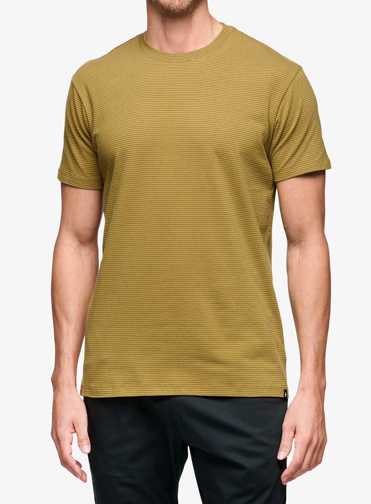 Bavlněné tričko Black Diamond Bd Stripe Ss Tee tmavě kari/amber M