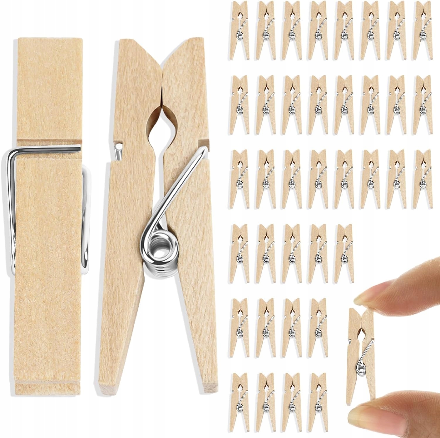 Levně 110 x Dřevěné Kolíčky Bambusové Sponky Na Prádlo A Spodní Prádlo Mini