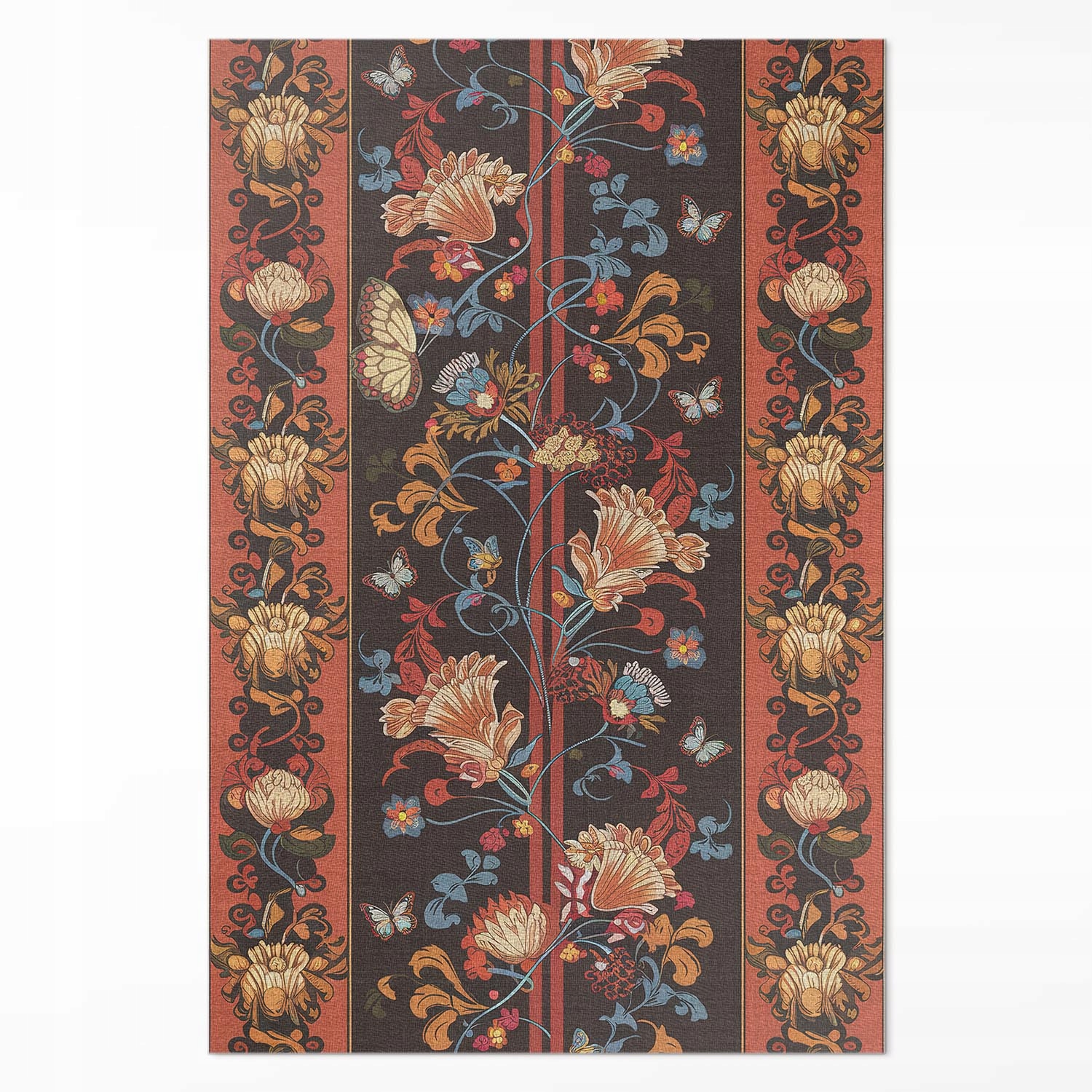 Koberec S Potiskem Vinylový Rostlinný ornament ve stylu vintage XXL 150 x 225 cm