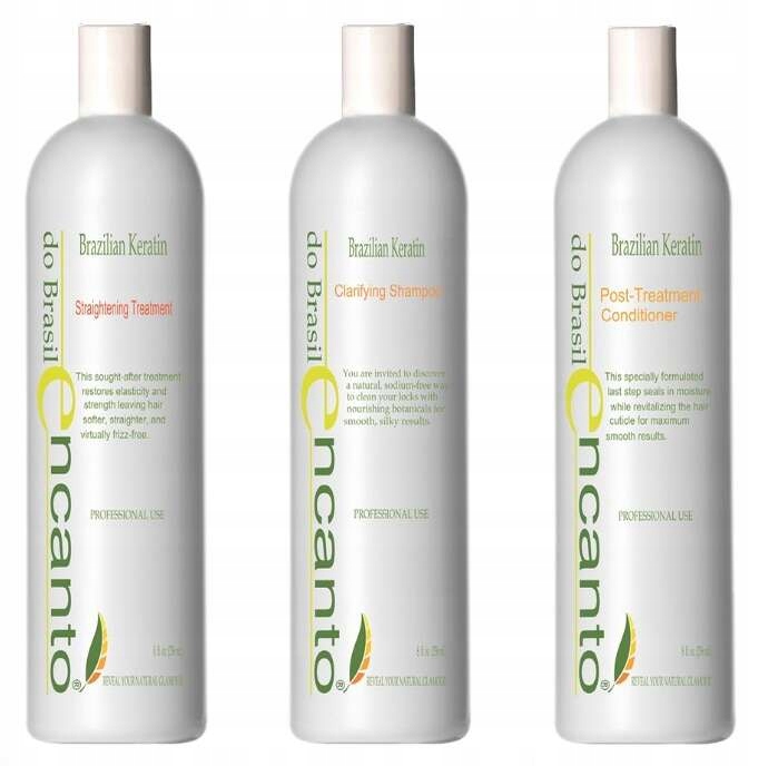 Encanto Do Brasil 3x473 ml keratin, šampon a kondicionér pro narovnání vlasů