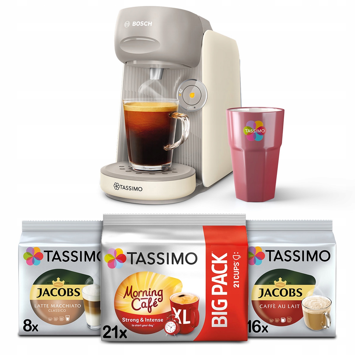 Ekspres na kapsułki Tassimo Bosch Finesse +3x Tassimo + kubek GRATIS!