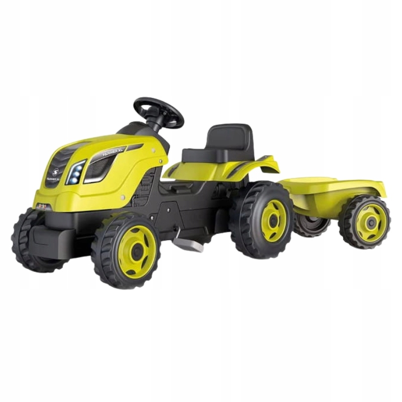Traktor Dla Dzieci XL Z Przyczepką Na Pedały Skrętne Koła Pojazd Smoby