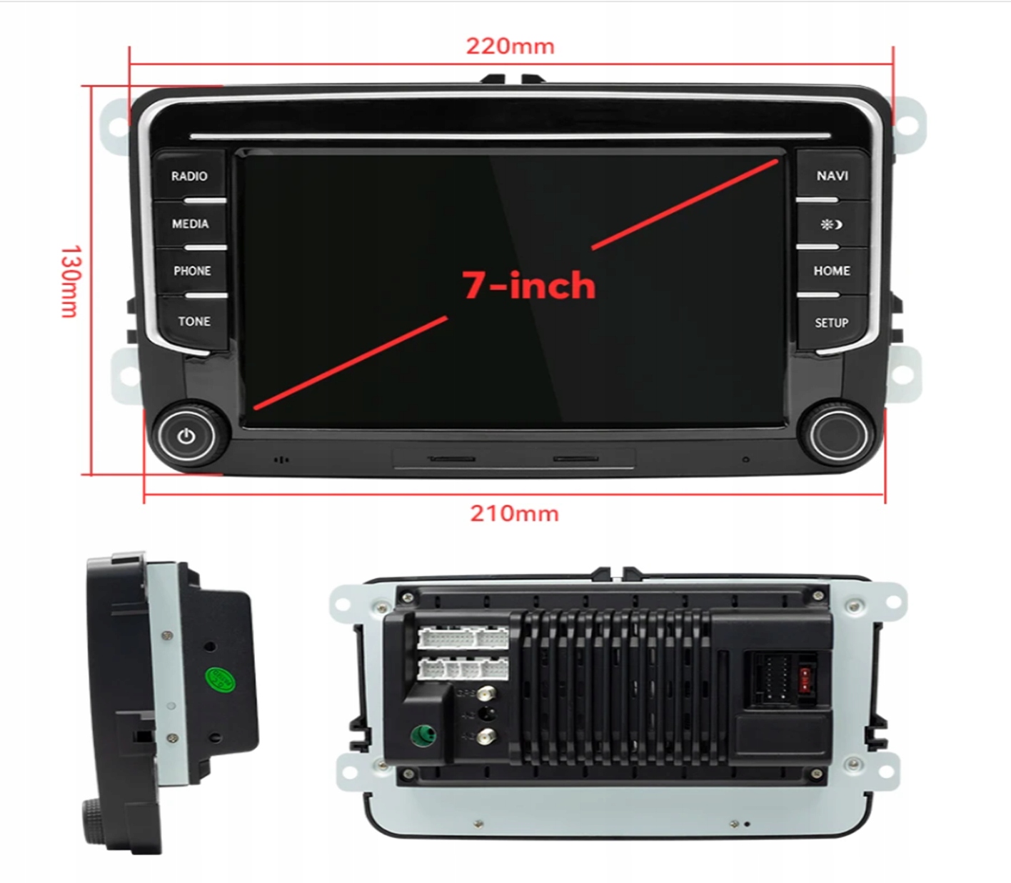 Radio Samochodowe 2 DIN 7" Android Volkswagen Skoda Seat CarPlayAndroidAuto Moc wzmacniacza 4X60 W
