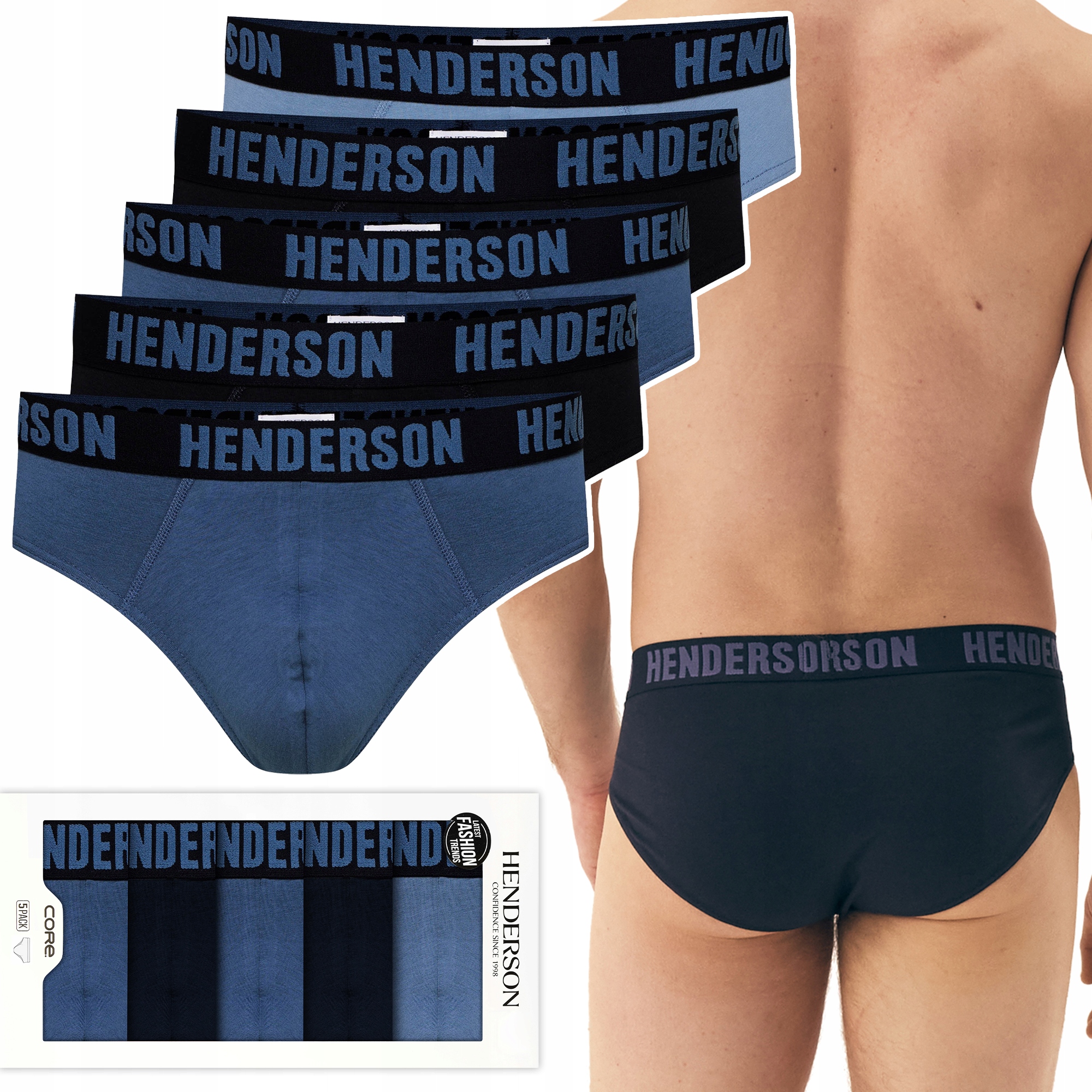 Sportovní pánské slipy Henderson Slipy Bavlněné Komfort Styl 5-PAK L