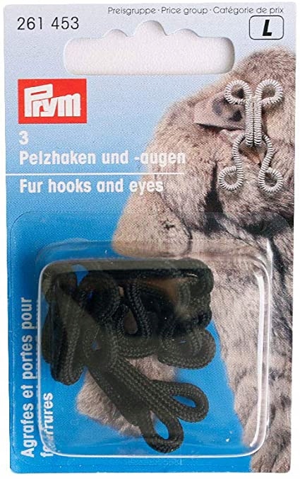 Prym haftki do futra czarne 261 453