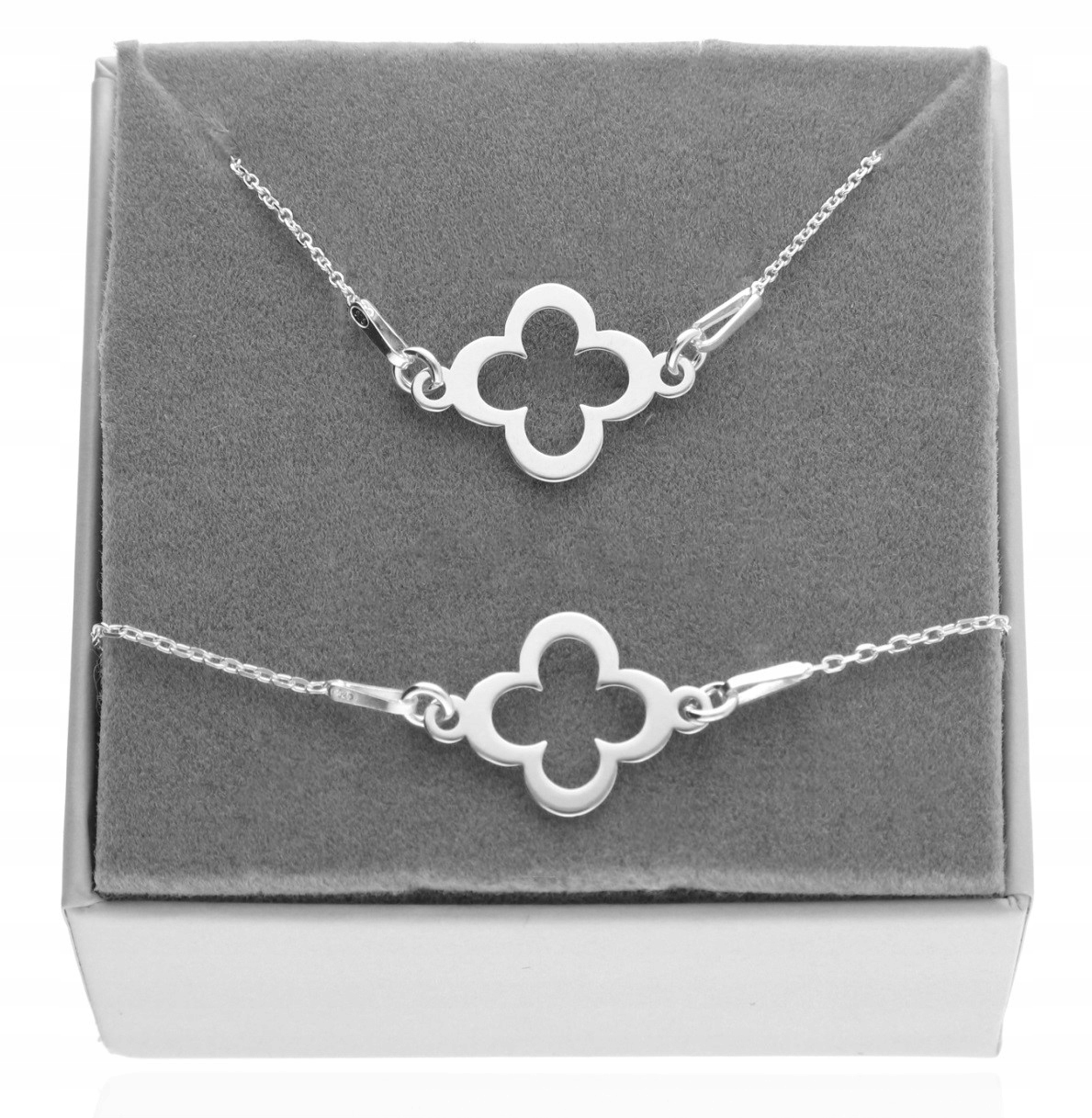 Sada stříbrných šperků s jetelem čtyřlístek Gravírování bonus stříbro 925